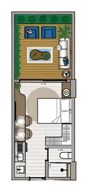 Planta 02 - 1 dorm 30,81m- garden