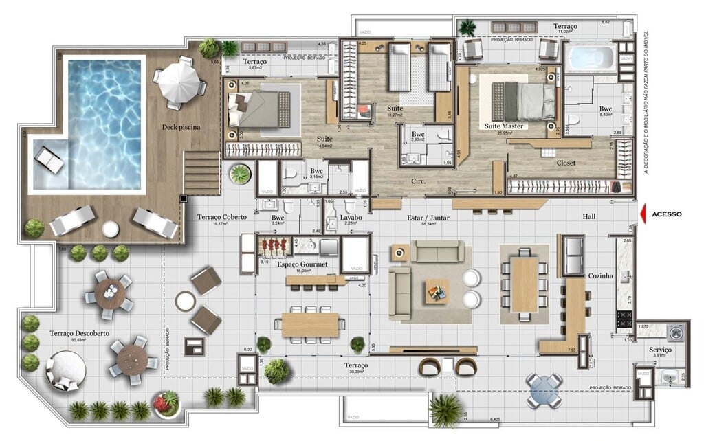 Planta 10 - 3 dorm 346 72m - cobertura horizontal