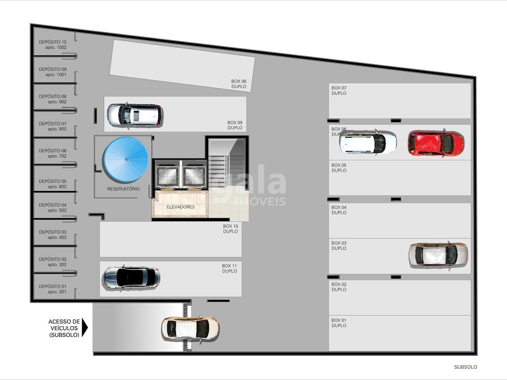 Implantao - pavimento subsolo - garagem