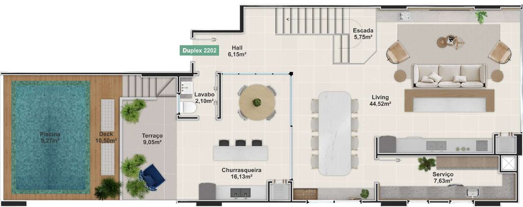 Planta 04 - 4 dorm 235,80m - cobertura duplex - superior