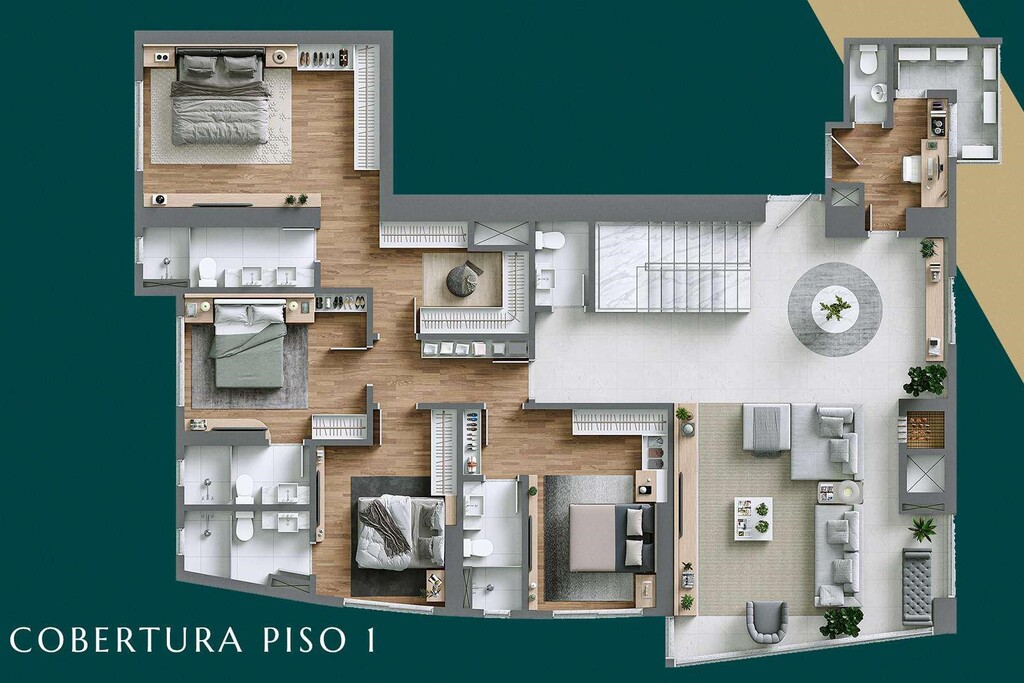 Planta 02 - 4 dorm 388 90m - cobertura duplex - inferior