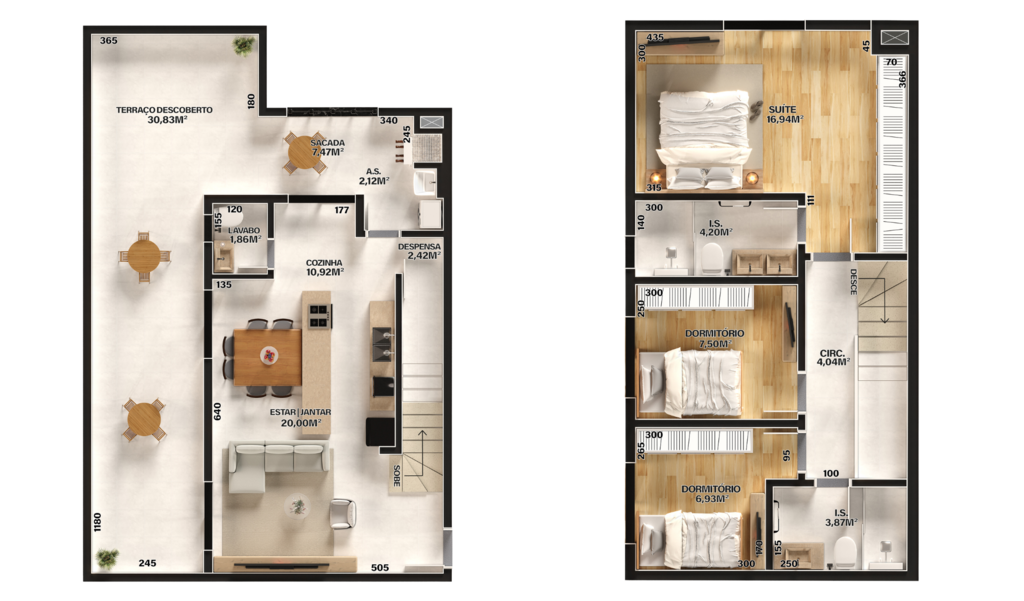 Planta 10 - 3 dorm 148,10m - cobertura duplex