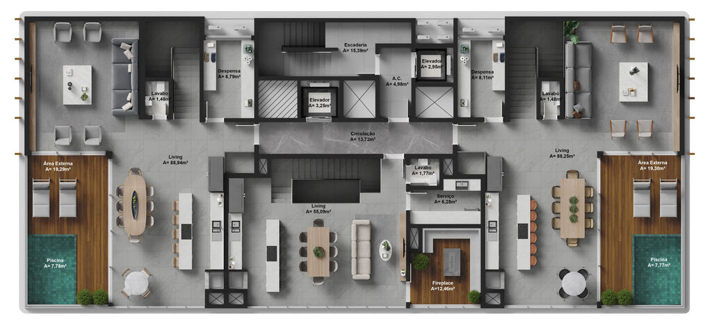 Pavimento duplex superior