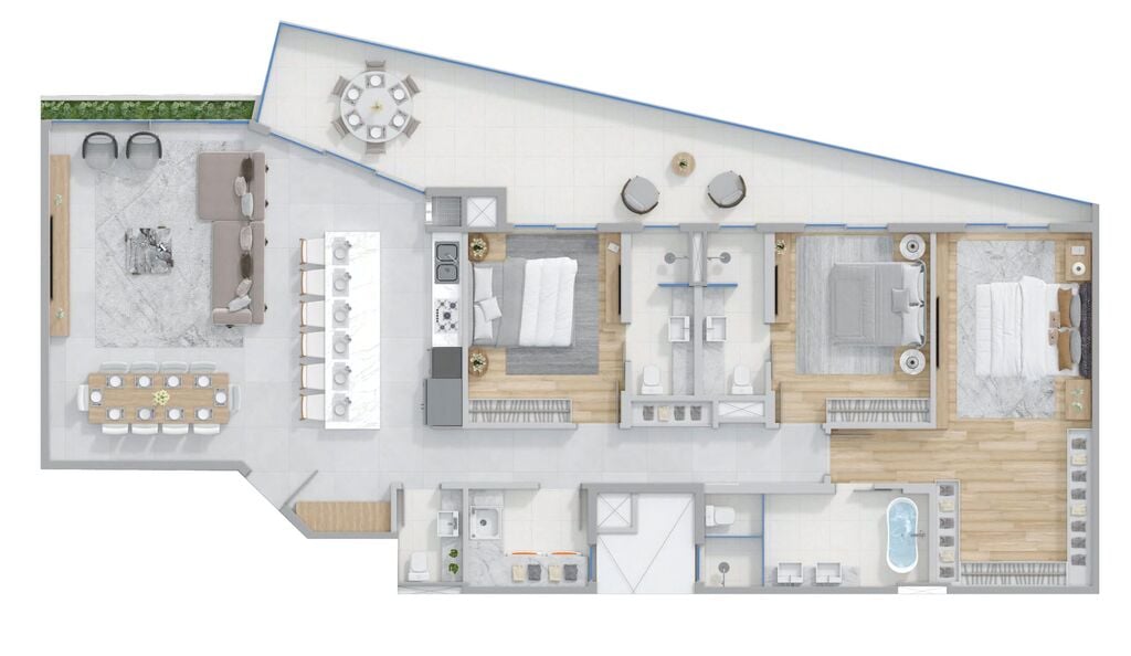 Planta 01 - 3 dorm 189,67m