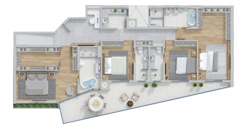 Planta 07 - 4 dorm 591,73m - cobertura duplex - inferior