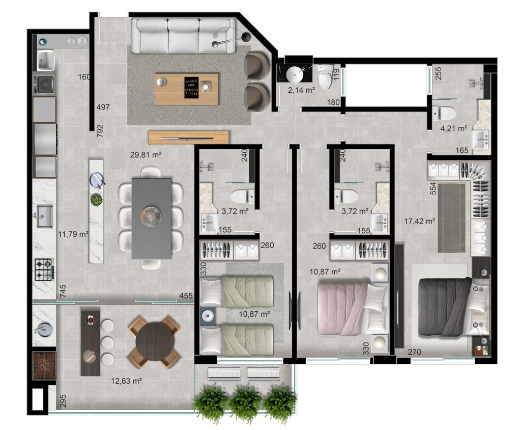 Planta 11 - 3 dorm 127 56m