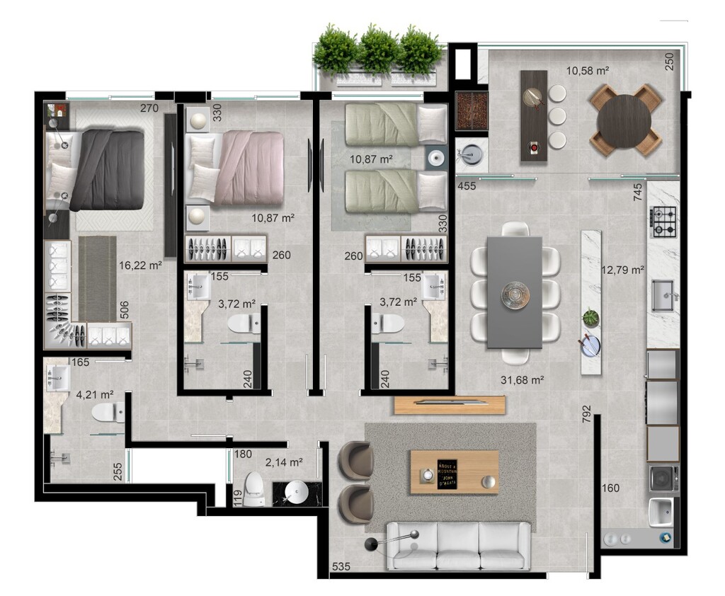 Planta 07 - 3 dorm 125 04m