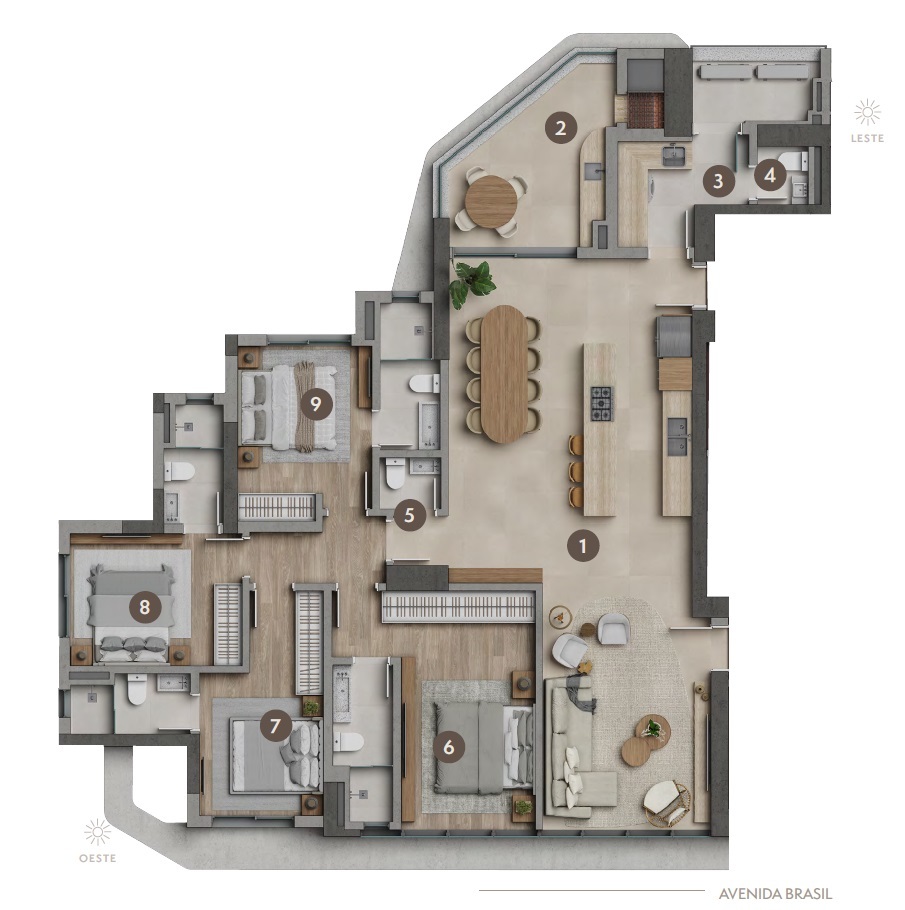 Planta 01 - 4 dorm 182,93m