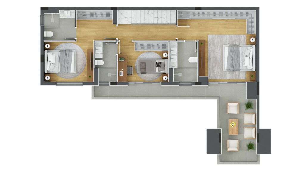 Planta 14 - 3 dorm 220m - cobertura duplex - superior