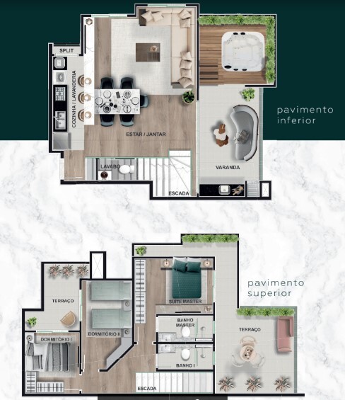 Planta 07 - 3 dorm 152 62m - duplex