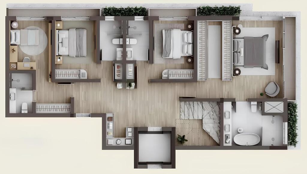 Planta 12 - 4 dorm 274m - duplex - inferior