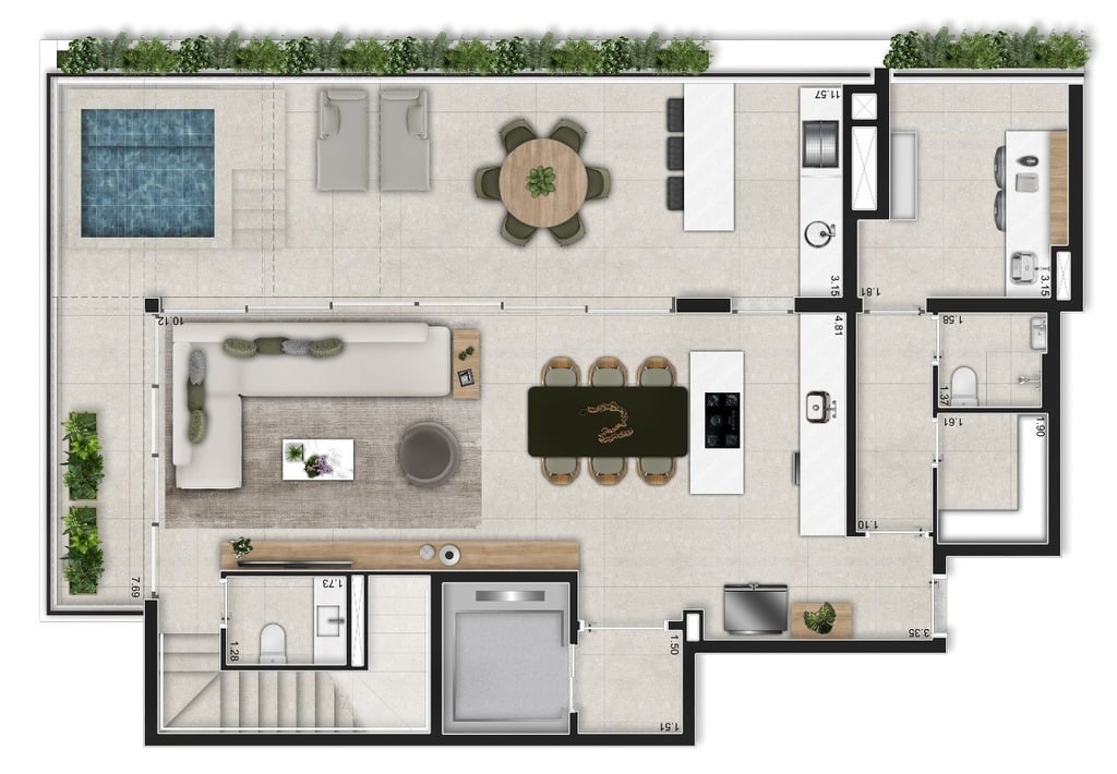 Planta 06 - 3 dorm 253 ,06m - cobertura duplex - superior