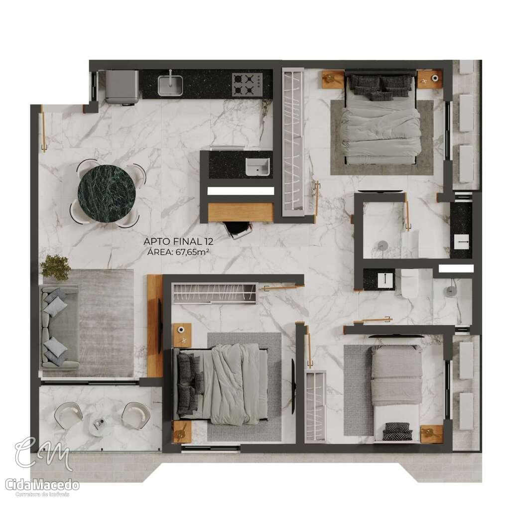 Planta 03 - 3 dorm 67,65m
