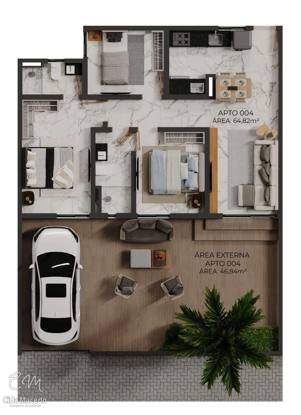 Planta 04 - 3 dorm 111,66m - garden