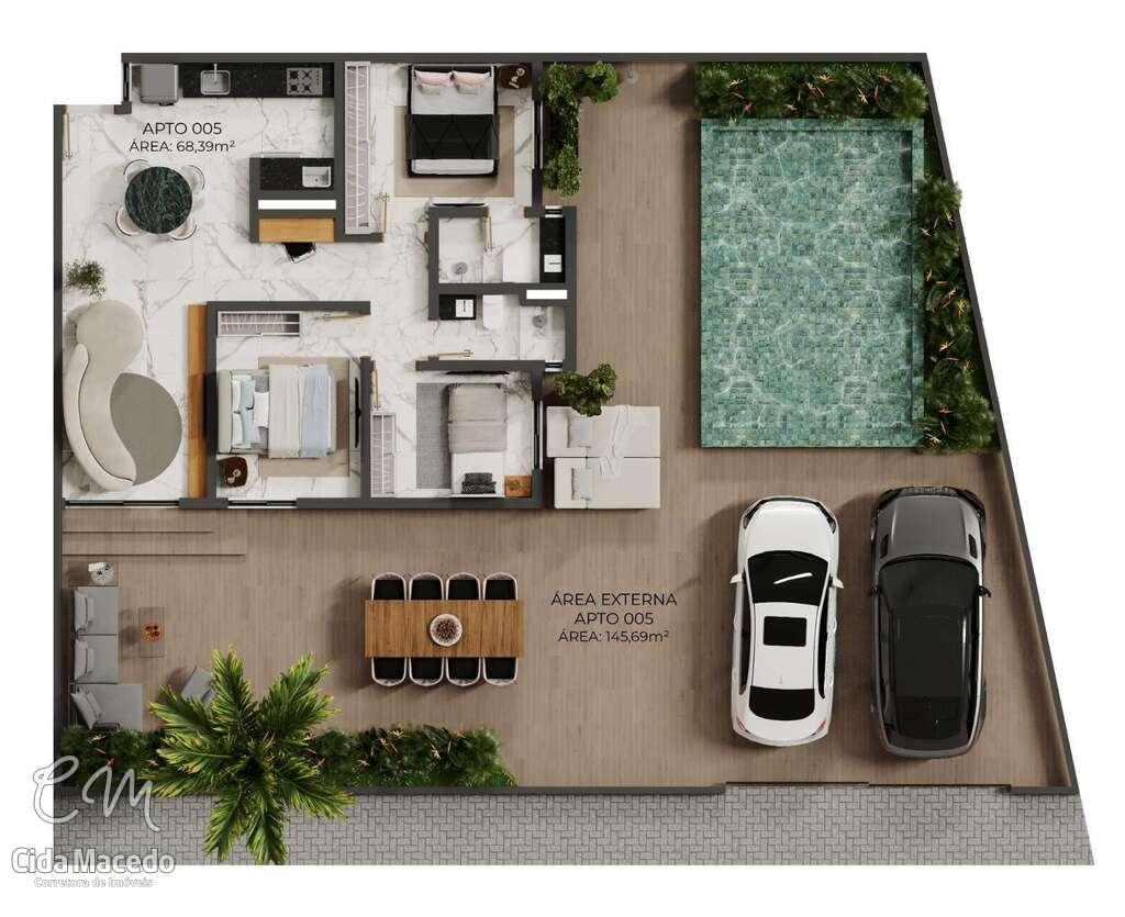 Planta 05 - 3 dorm 214,08m - garden