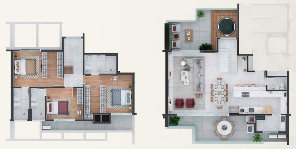 Planta 07 - 3 dorm 202m - cobertura duplex
