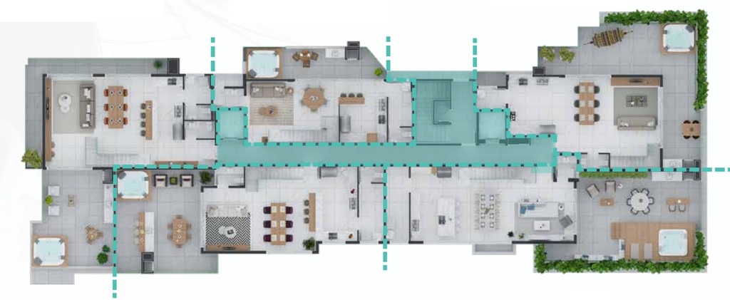 Pavimento cobertura duplex - inferior