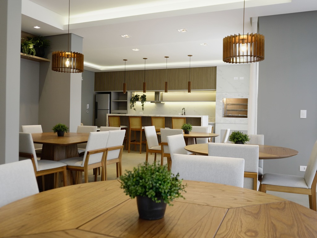 rea social com cozinha externa