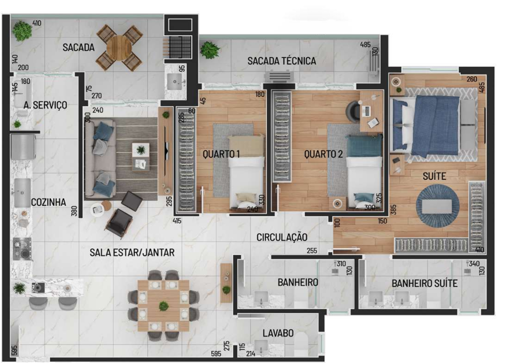 Planta 12 - 3 dorm 110 13m
