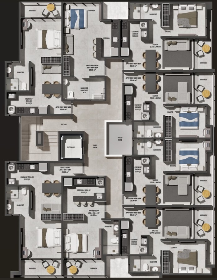 Planta Aptos TIPO 02,04,06