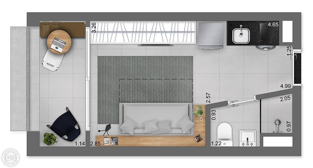 Planta 10 - 1 dorm 25m - studio