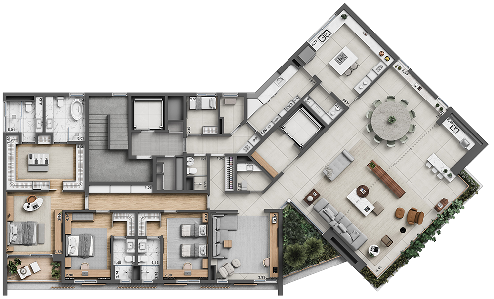 Planta 02 - 3 dorm 340m - opo