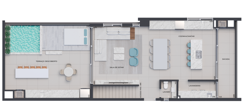 Planta 19 - 3 dorm 267,44m - cobertura duplex - superior