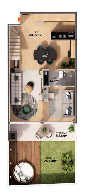 Planta 04 - 1 dorm 145,01m - duplex - inferior