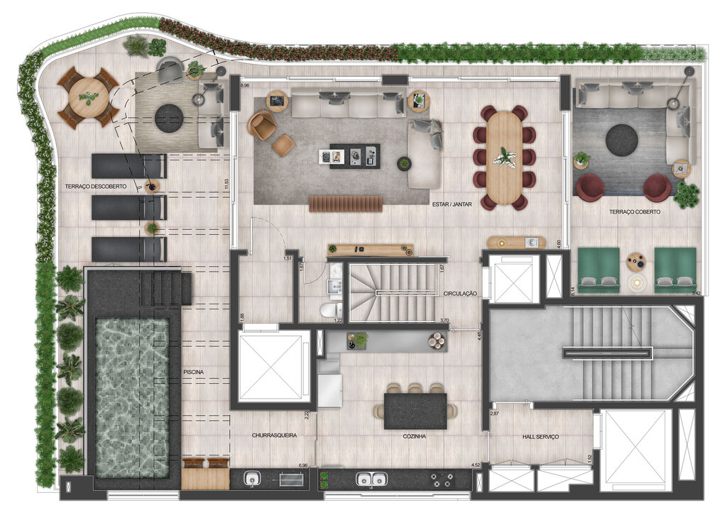 Planta 04 - 4 dorm 398m - cobertura duplex - superior