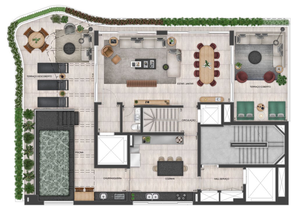 Planta 04 - 4 dorm 398m - cobertura duplex - superior