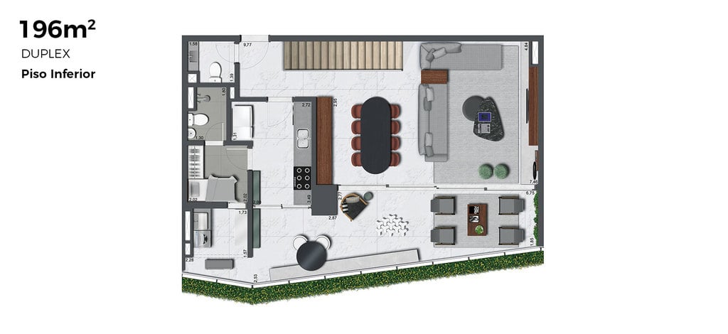 Planta 05 - 3 dorm 196m - duplex inferior