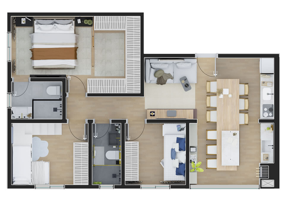 Planta 06 - 3 dorm 70m