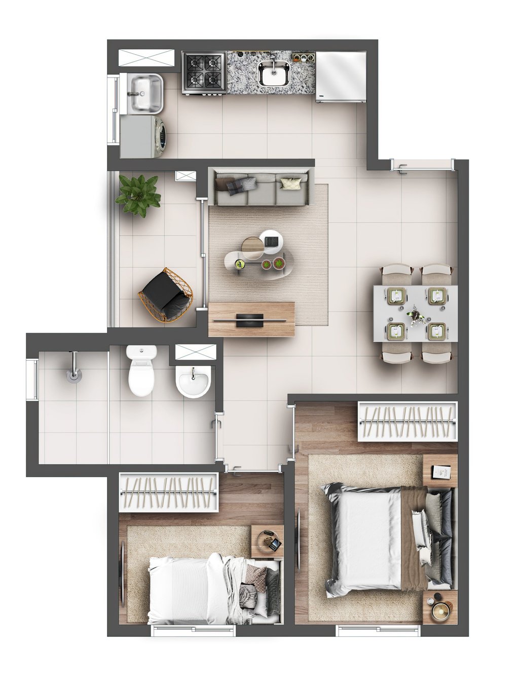 Planta 02 - 2 dorm 42 01m
