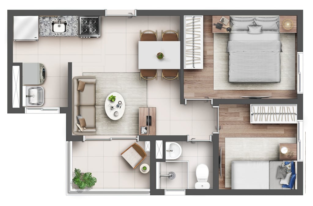 Planta 06 - 2 dorm 39 91m