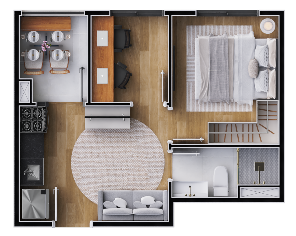 Planta 03 - 1 dorm 28,03m office - final 1 e 4