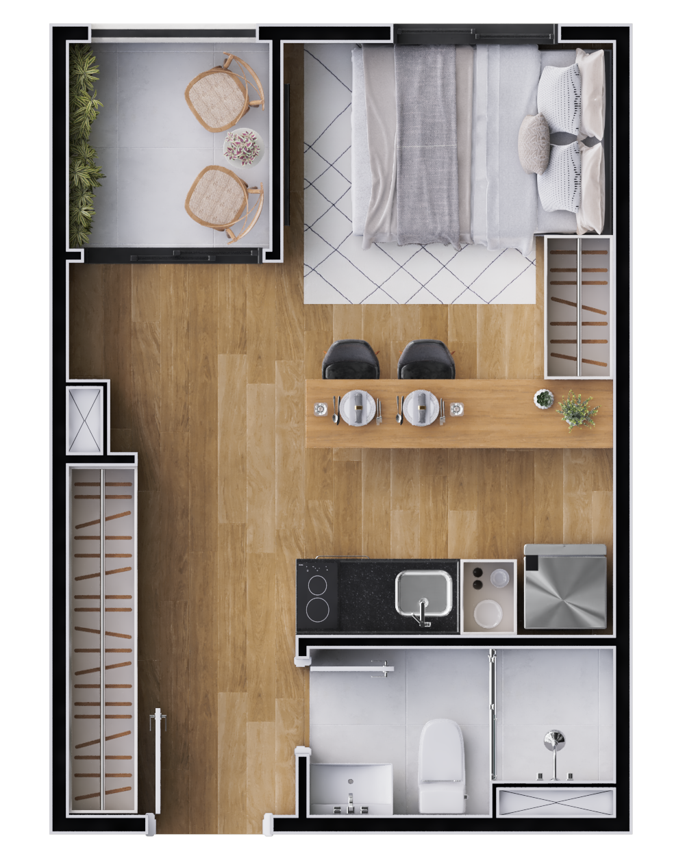 Planta 06 - studio 24,31m - final 9 e 10 - terraco