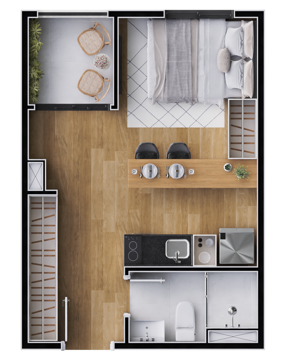 Planta 06 - studio 24,31m - final 9 e 10 - terraco