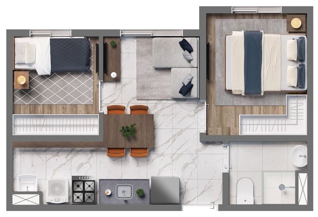 Planta 03 - 2 dorm 31,99m