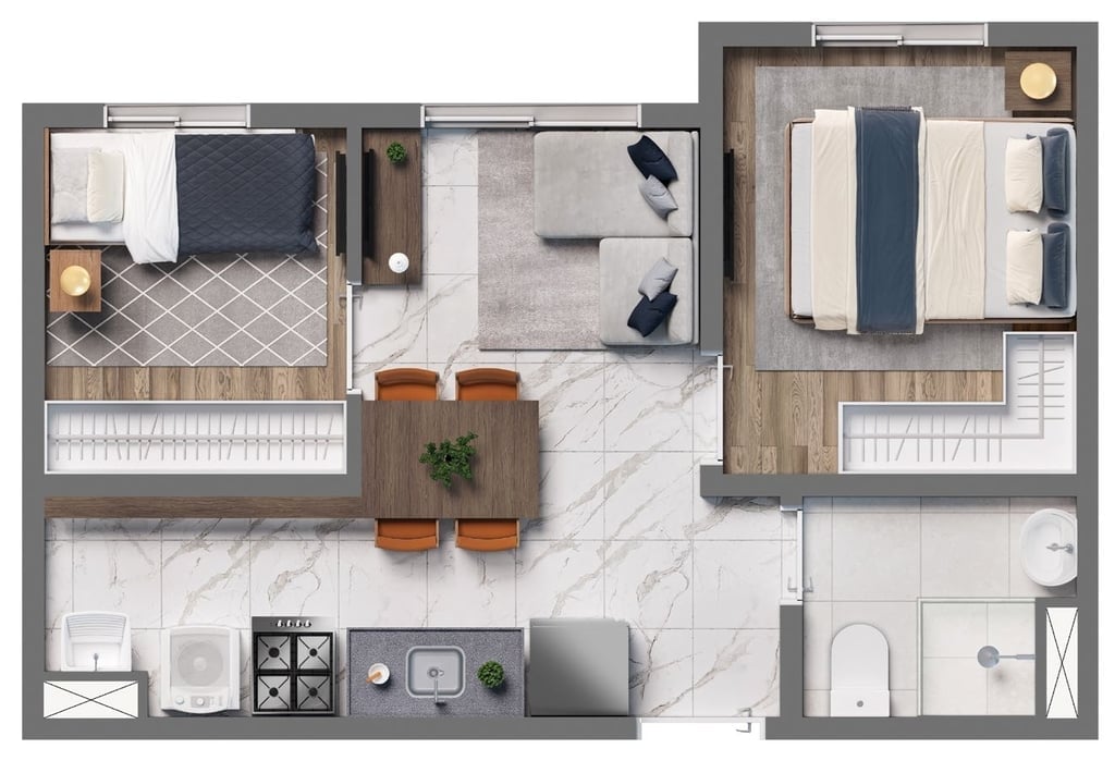 Planta 03 - 2 dorm 31,99m