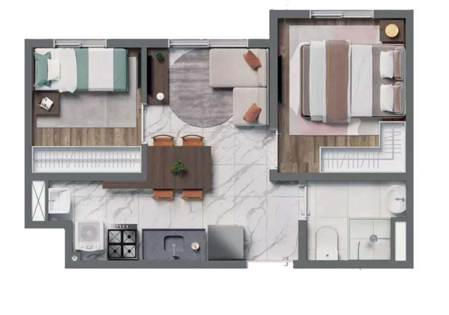 Planta 02 - 2 dorm 31m