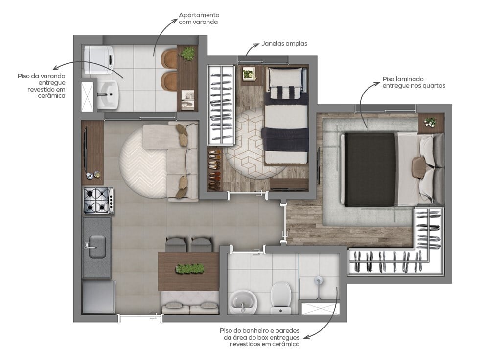 Planta 04 - 2 dorm 34,59m