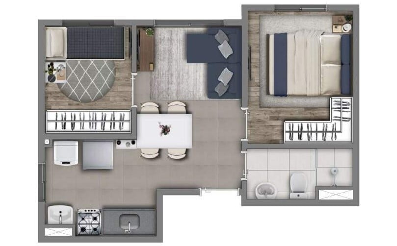 Planta 05 - 2 dorm 33,97m