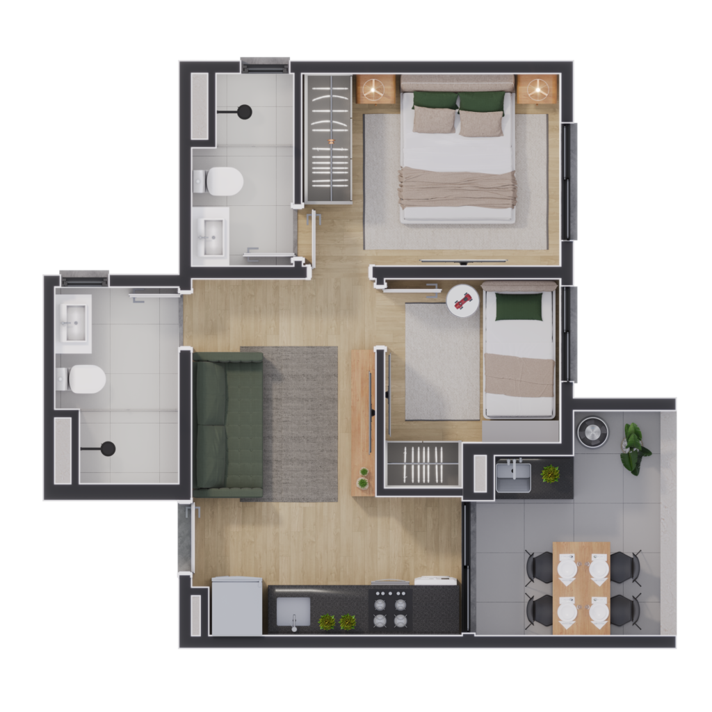 Planta 05 - 2 dorm 41,67m