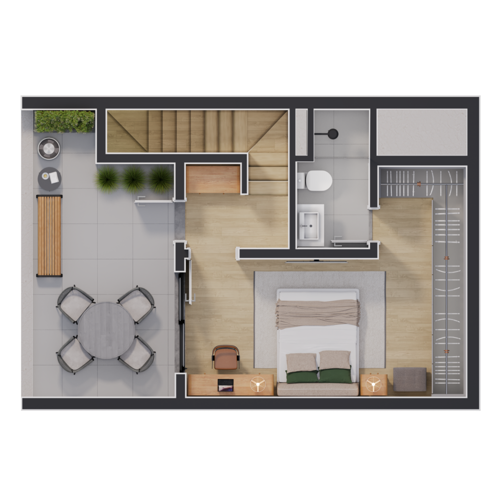Planta 10 - 1 dorm 67,86m - cobertura duplex - superior