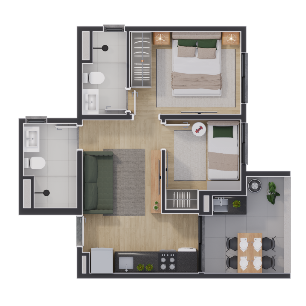 Planta 05 - 2 dorm 41,67m