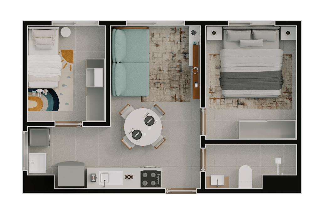 Planta 01- 2 dorm 32,53m