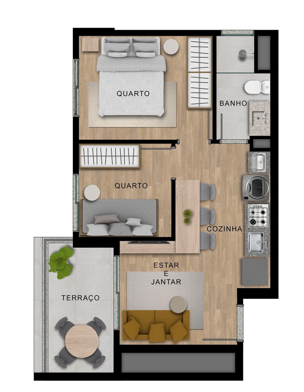 Planta 08 - 2 dorm 39m