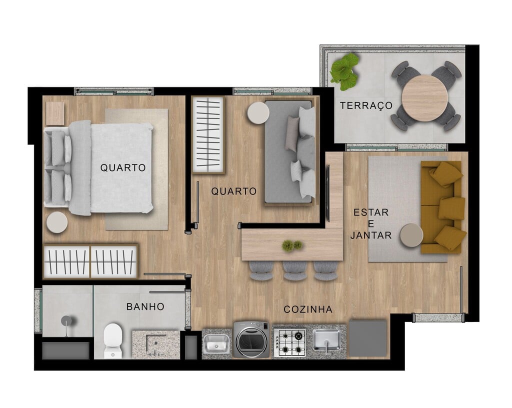 Planta 06 - 2 dorm 37m