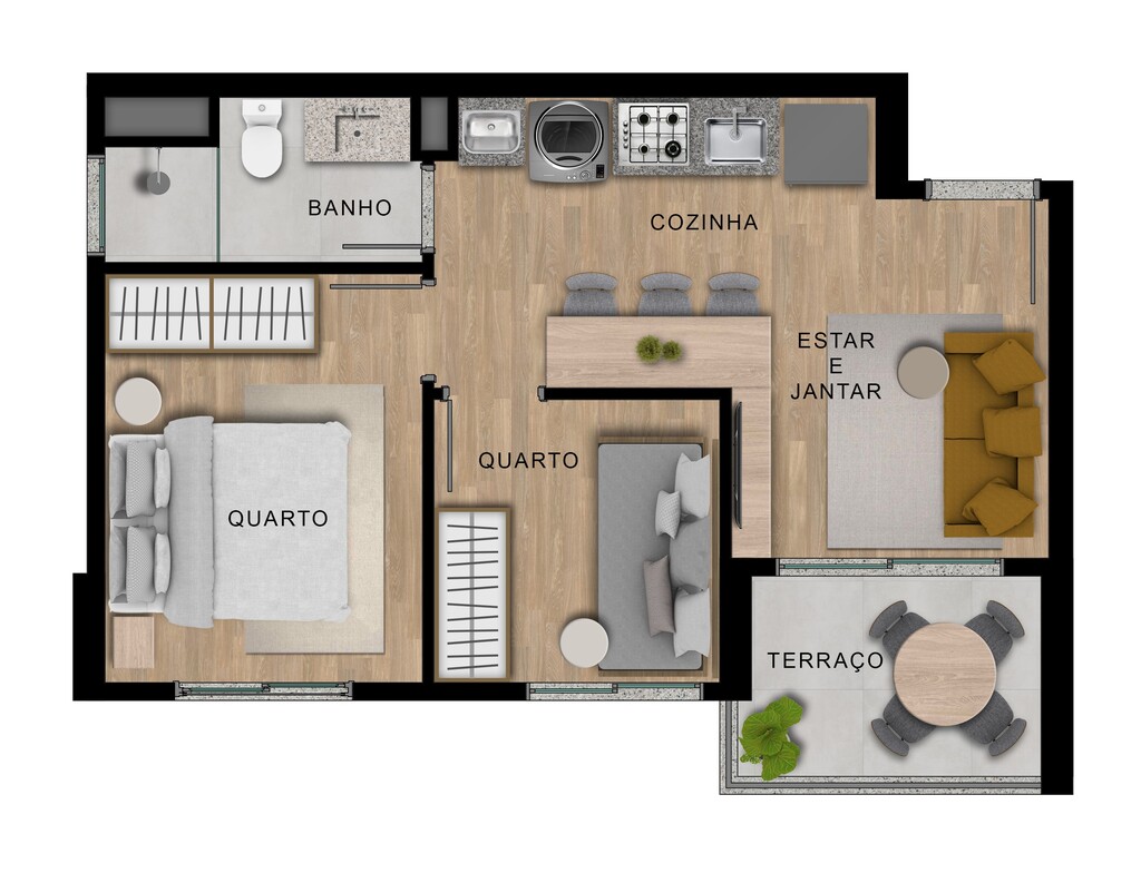 Planta 05 - 2 dorm 37m
