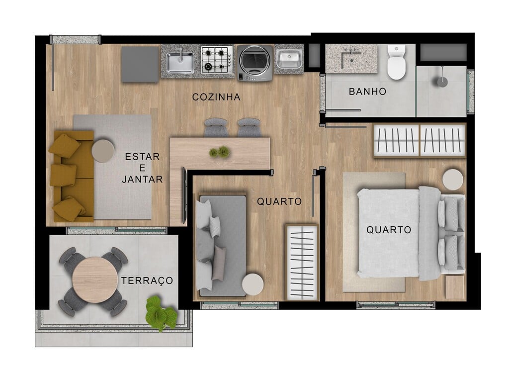Planta 07 - 2 dorm 37m